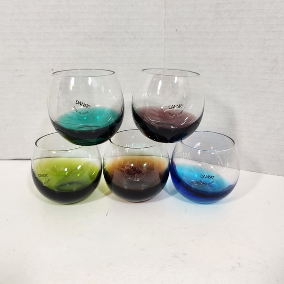 Dansk Kitchen Dansk Mcm Brandy Snifters Multi Colored 5pc Stemless